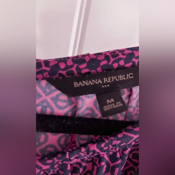 Banana Republic Pink and Blue Patterned Dress Size Medium - Picture 3 of 3